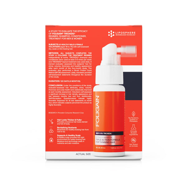 FOLIGAIN Triple Action Complete Formula For Thinning Hair For Men 10% Trioxidil - FOLIGAIN NEW ZEALAND