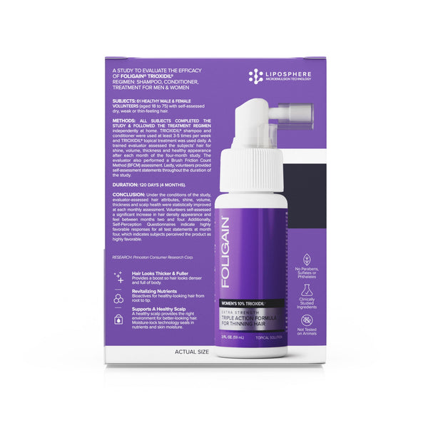 FOLIGAIN Triple Action Complete Formula For Thinning Hair For Women with 10% Trioxidil - FOLIGAIN NEW ZEALAND