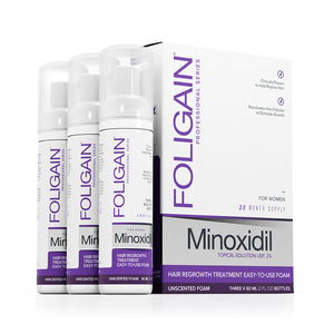 FOLIGAIN Minoxidil 2% Hair Regrowth Foam For Women 3 Month Supply - FOLIGAIN NEW ZEALAND
