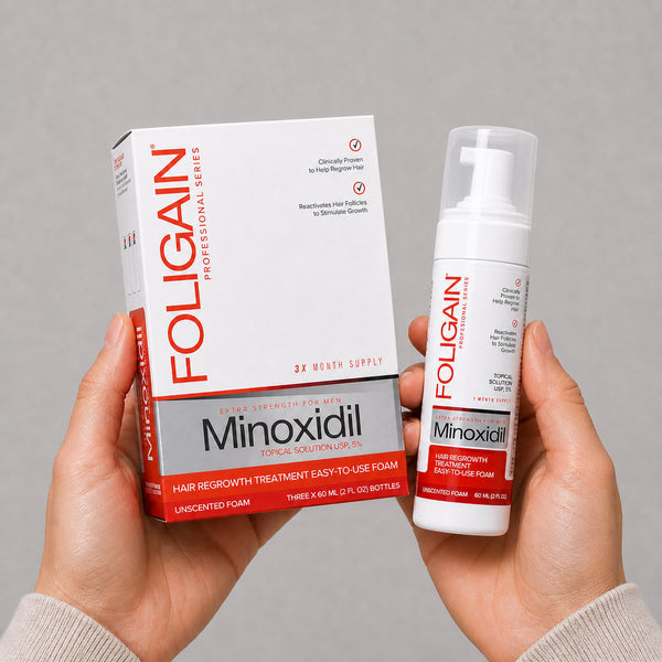 FOLIGAIN® Minoxidil 5% Hair Regrowth Foam For Men 6 Month Supply