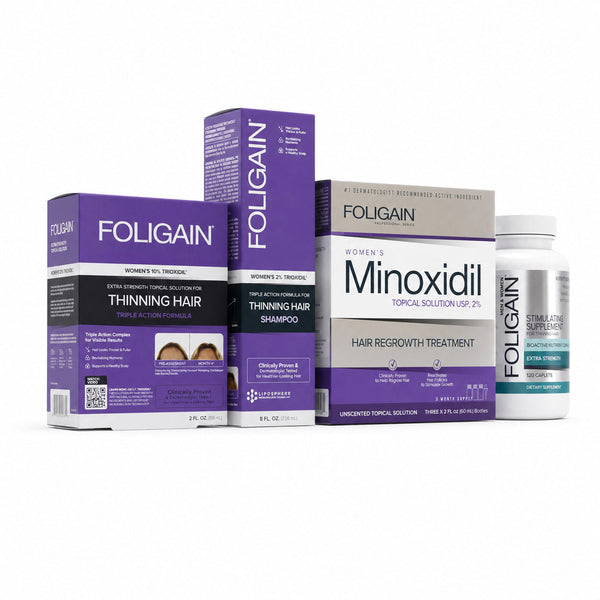 FOLIGAIN® Women's Hair Regrowth Kit with TRIOXIDIL® and Minoxidil 2%