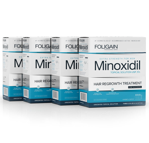 FOLIGAIN Low Alcohol Minoxidil 5% Hair Regrowth Treatment For Men 12 Month Supply