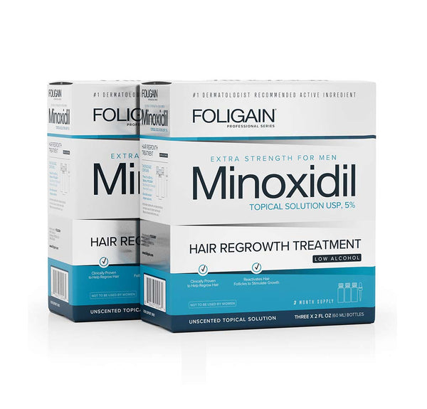 FOLIGAIN Low Alcohol Minoxidil 5% Hair Regrowth Treatment For Men 6 Month Supply