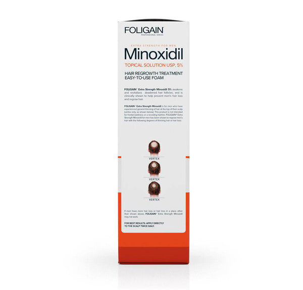 FOLIGAIN Minoxidil 5% Hair Regrowth Foam For Men 6 Month Supply - FOLIGAIN NEW ZEALAND