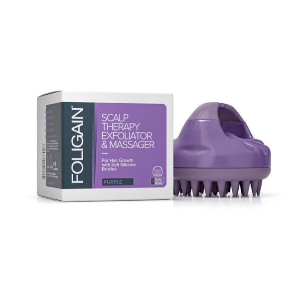 FOLIGAIN Scalp Therapy Exfoliator & Massager in Purple - FOLIGAIN NEW ZEALAND