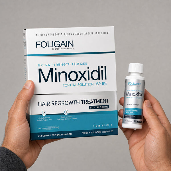 FOLIGAIN® Low Alcohol Minoxidil 5% Hair Regrowth Treatment For Men 12 Month Supply