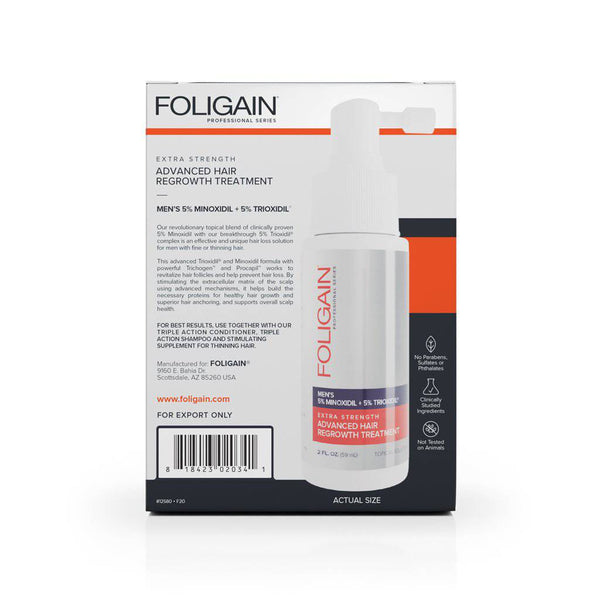 FOLIGAIN Advanced Hair Regrowth For Men Minoxidil 5% + Trioxidil 5% - FOLIGAIN NEW ZEALAND