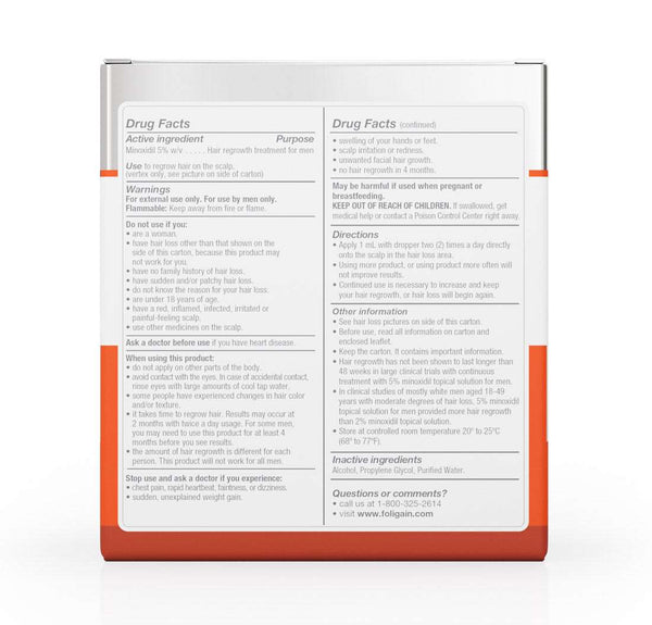 FOLIGAIN Minoxidil 5% Hair Regrowth Treatment For Men 6 Month Supply