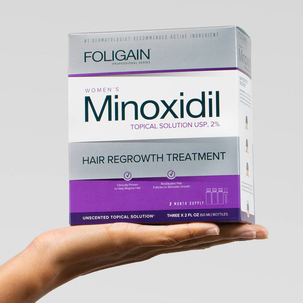 FOLIGAIN Minoxidil 2% Hair Regrowth Treatment For Women 12 Month Supply